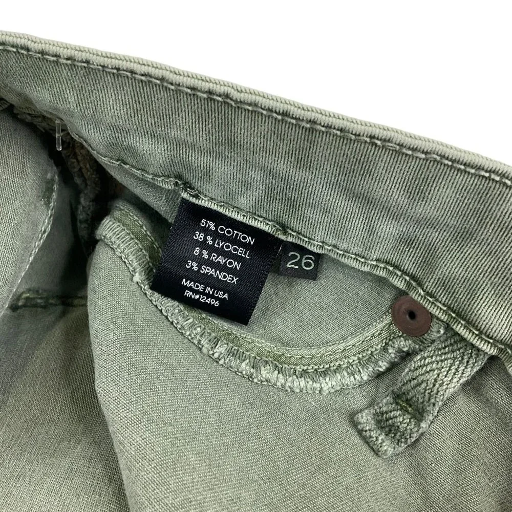 Democracy Los Angeles Jeans Women's 26 Green Luxe Skinny Crop Stretch $84 Nwt - Picture 7 of 13